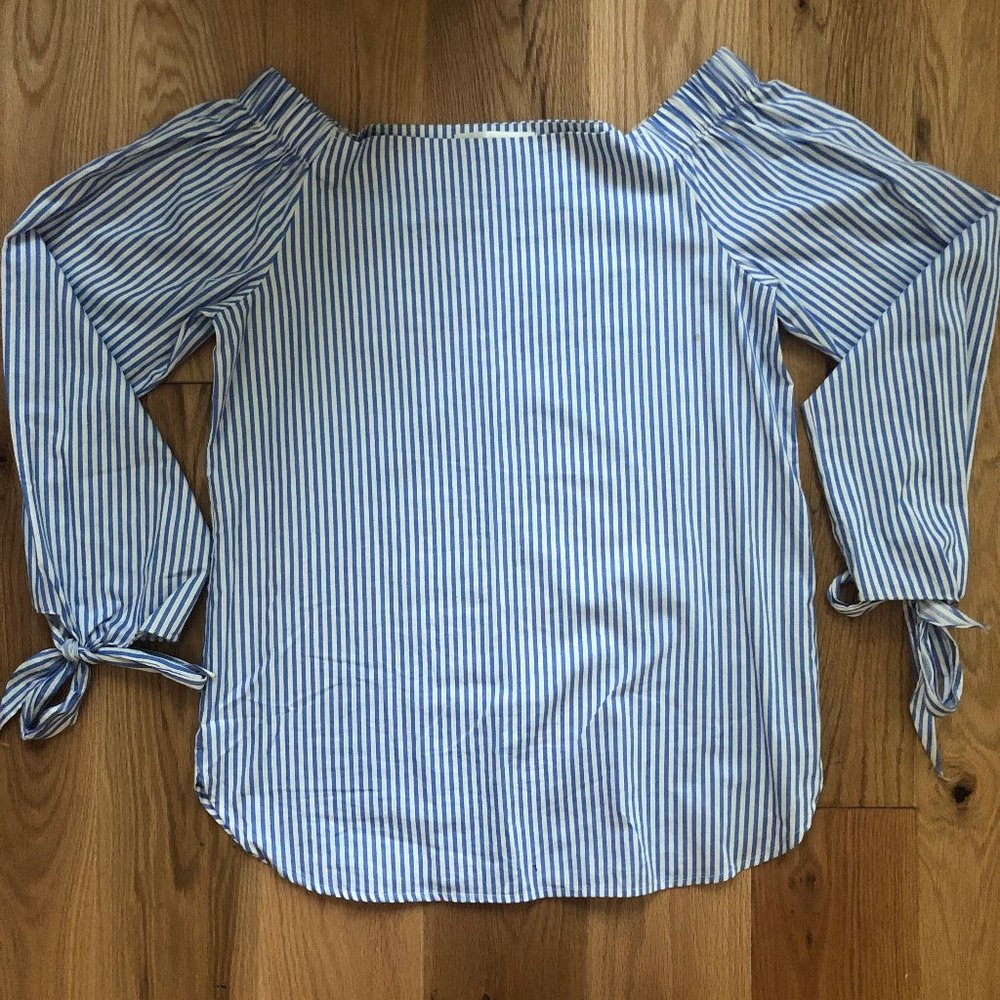 J.O.A Off The Shoulder Striped Tunic